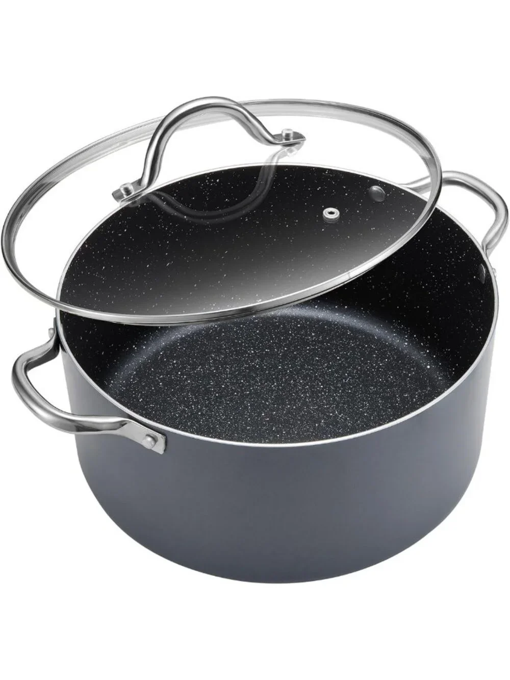 8 Quart Nonstick Stock Pot with Lid | Induction & All Stove Compatible